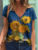 2022 New Women Summer graphic t shirts Oil Painting Print Tops