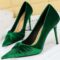 BIGTREE New Women Pumps Flock Elegant High Heels Stiletto Bow-knot Pointed Toe Banquet Party Shoes Woman Bridal Wedding Shoes