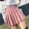 High Waist Solid Pleated Mini Skirt for Women Summer Spring Korean Preppy Style Fashion Cute A-line Skirts Y2K Skort Clothes