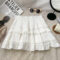Ins High Street Ruffles Y2K Short Skirt 2023 Summer Korean Sweet Cotton Girl Black White Gothic Punk Mini Skirts SR957