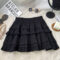 Ins High Street Ruffles Y2K Short Skirt 2023 Summer Korean Sweet Cotton Girl Black White Gothic Punk Mini Skirts SR957